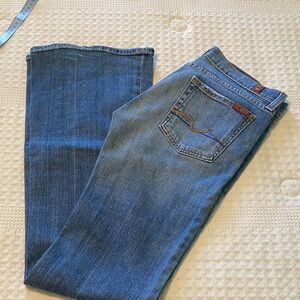 7 For All Mankind  Blue Flare Leg Jeans